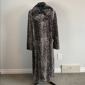 JOSEPH RIBKOFF Faux Fur Long Coat